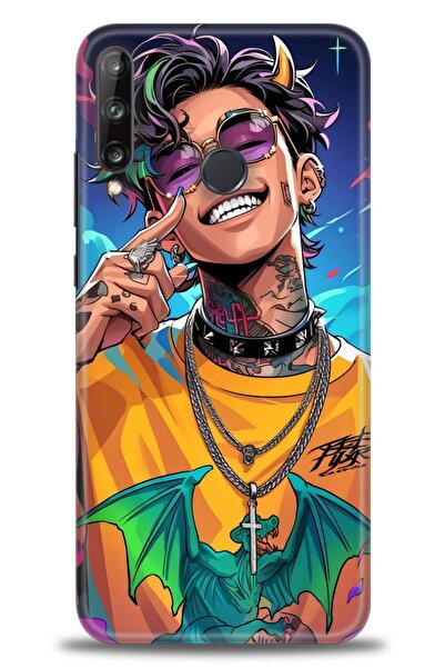 Rulet Aksesuar غطاء متوافق مع هاتف هواوي P40 Lite E HD مطبوع - غطاء سيليكون م...