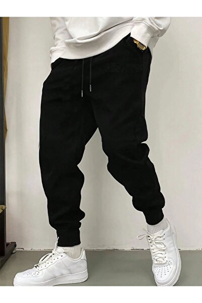 Flaubert -Unisex sade eşofman altı pantolon 3iplik kaliteli kumaş beli lastikli