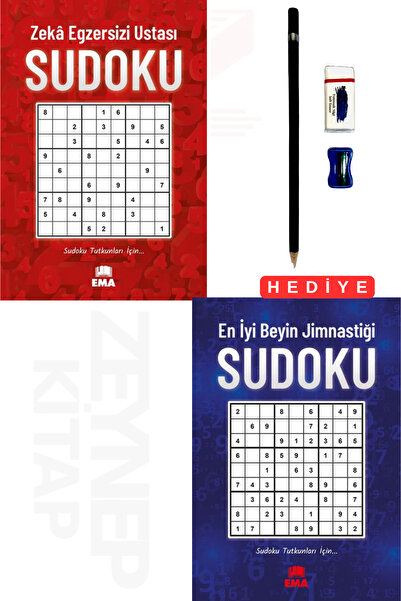 Ema Kitap En İyi Beyin Jimnastiği ve Zeka Egzersizi Ustası Sudoku Seti 2 Kita...