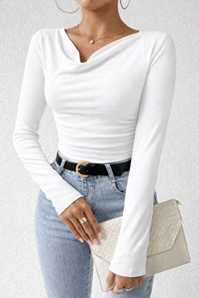 COOL TARZ Women's Loose Collar Long Sleeve Blouse