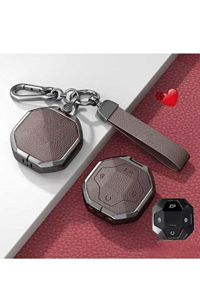 LAOBAN Generic Zinc Alloy Leather Car Key Case Cover for Jetour Traveller