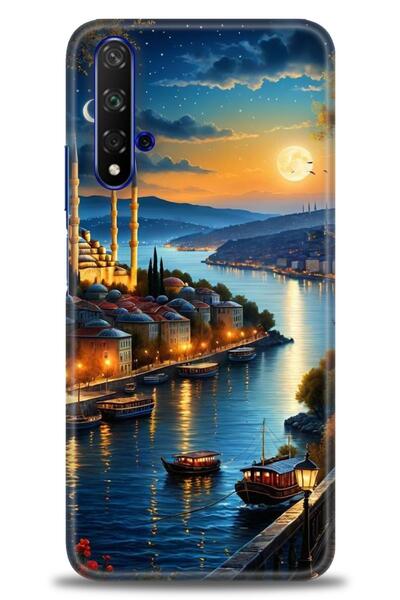 Rulet Aksesuar حافظة متوافقة مع هاتف هواوي هونر مطبوع HD مطبوع + واقي شاشة سي...