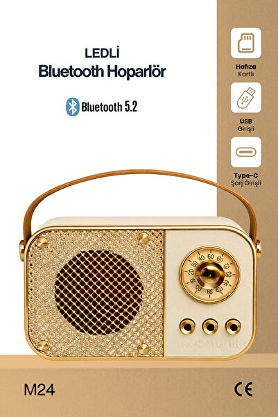 MetaForce Nostaljik Bluetooth Hoparlör | Bluetooth 5.2 | USB & TF Kart Destek...