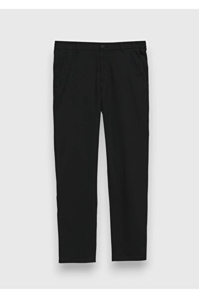 Ramsey Black Plain Woven Jogging Fit Casual Trousers