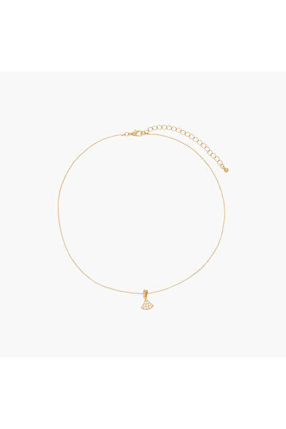 Lifestyle قلادة معدنية مزينة بحجر الزركونيا المكعب