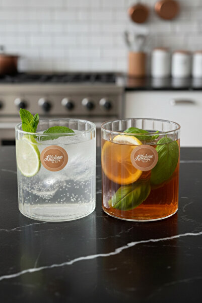 Kitchen Way Borosilicate 2-Piece Glass Soft Drink Cup 240ml Heat Resistant Transparent Glass Cup Set Kw-1043