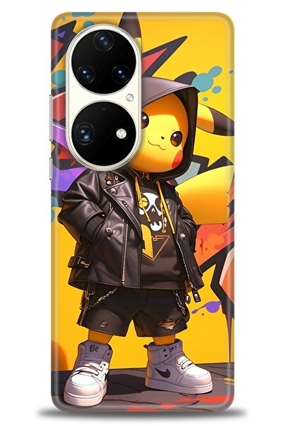 Rulet Aksesuar غطاء متوافق مع هاتف هواوي P50 Pro HD مطبوع - غطاء سيليكون مصمم...