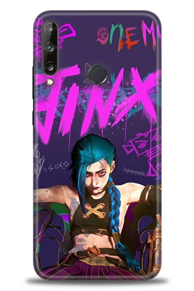 Rulet Aksesuar حافظة متوافقة مع هاتف هواوي P40 Lite E HD مطبوع + واقي شاشة سي...