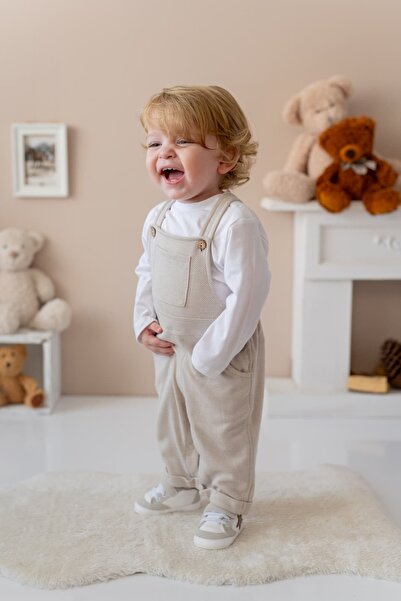 Genel Markalar Erkek Bebek Saloped ve T-shirt Takım - Bej