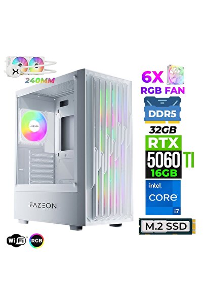 XASER Astra X760 i7 14700F 32GB DDR5 Ram 1TB M.2 NVMe SSD 16GB RTX5060 Ti Sıv...