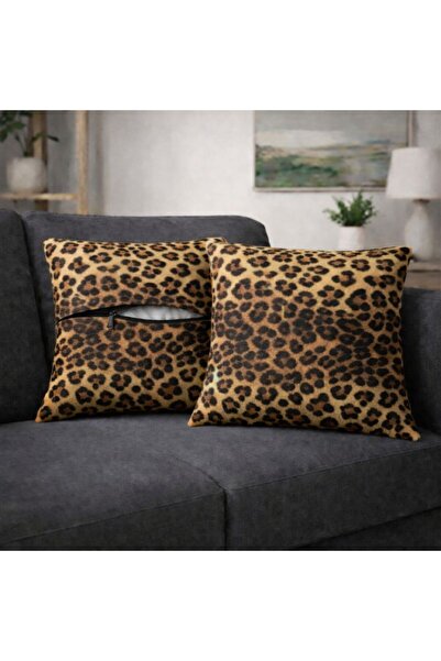 Eys غطاء وسادة قطني رقمي ذو وجهين - مبطن بسحاب مخفي (43×43 سم) مجموعة من قطعتين