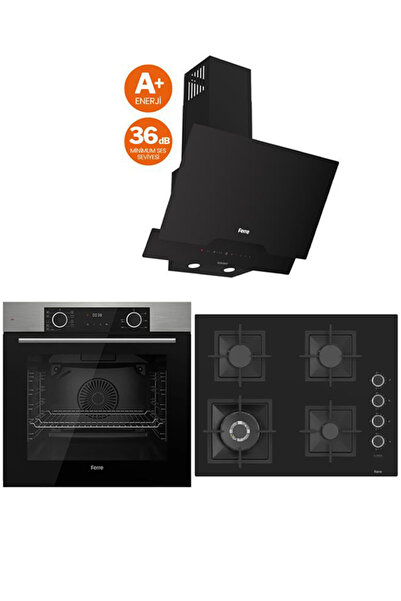 Ferre FRYART AİRFRYER HAVA FRİTÖZÜ YAĞSIZ KIZARTMA BLACK PLUS 3LÜ CAM ANKASTR...