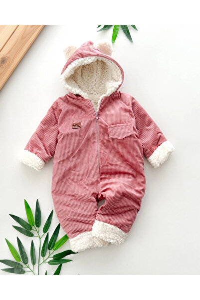 hümabebe Hooded Winter Welsoft Jumpsuit with Velvet Exterior and Fur Interior That Doesn'T Look Like Velvet