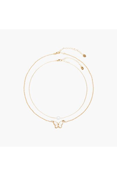 Lifestyle Metal Charm Pendant Necklace - Set of 2