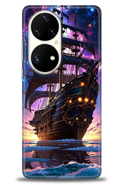 Rulet Aksesuar حافظة متوافقة مع هاتف هواوي P50 Pro HD مطبوع + واقي شاشة سيرام...