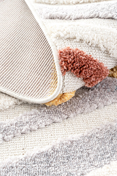 Cool Halı Multy Renkli Bukle Kalın Yumuşak 4 Metrekare Püsküllü Çocuk Genç Ot...