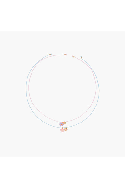 Lifestyle قلادة على شكل قلب مع مشبك لوبستر - طقم من قطعتين