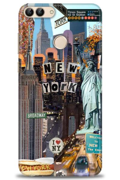 Rulet Aksesuar غطاء متوافق مع هاتف هواوي بي سمارت HD مطبوع + واقي شاشة سيرامي...