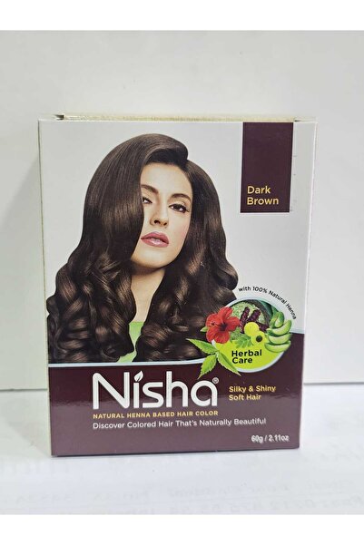 nishA Saç Kınası 6x10g Zarf 100% Naturel Hindistan Kınası KOYU KAHVERENGİ Orjinal Kına Fırcası Hediyeli