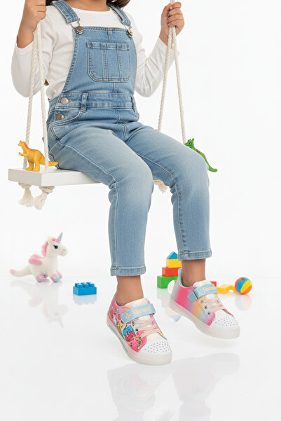 AYAKMOD Pantofi pentru fete cu model colorat cu velcro 1842 P