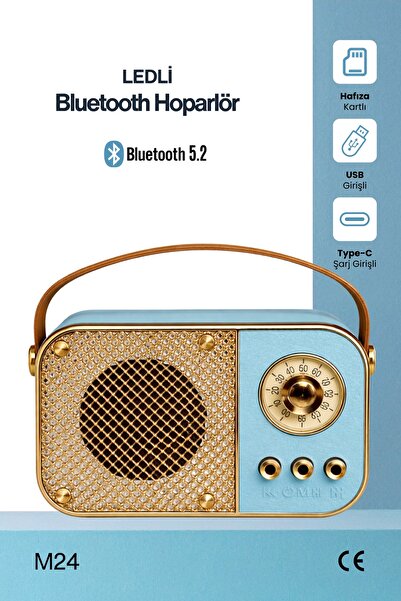 MetaForce Nostaljik Bluetooth Hoparlör | Bluetooth 5.2 | USB & TF Kart Destek...