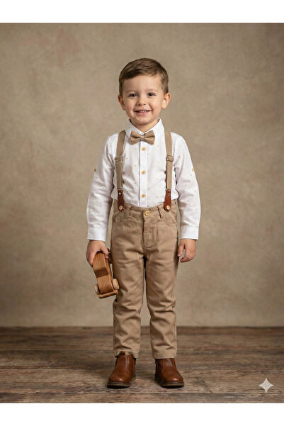 tinytrends Erkek Bebek&Çocuk Desenli Salopet Takım Elbise