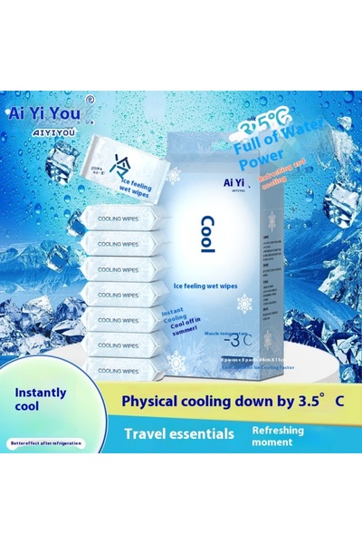 iron candy Refreshing Menthol Wet Wipes Alcohol-Free Cooling Portable Tissue 64 Count