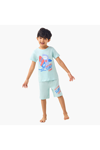 Juniors تي شيرت مطبوع مع بيجامة - طقم من قطعتين