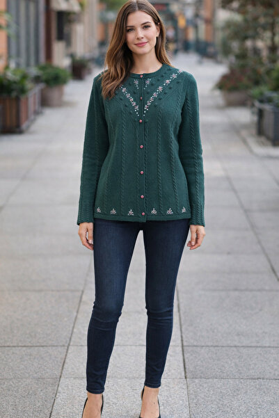 Desen Triko Twomail Lambswool Lamb Wool Cardigan