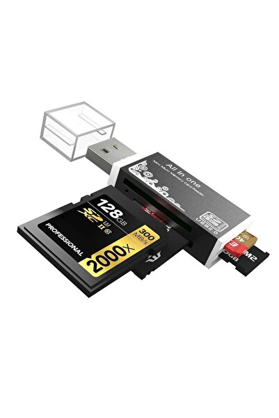 Beauenty Micro SD Card Reader USB 2.0 480Mbps 4 Slot 4 in 1 USB Adapter