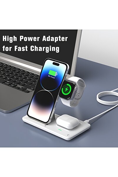 iron candy 3-in-1 Foldable Magnetic Wireless Charger Station for iPhone Apple Watch AirPods