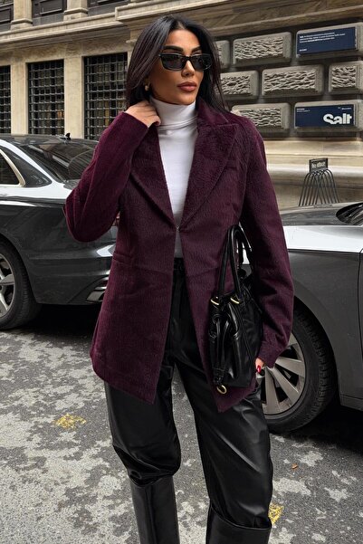 Lijuri Omuzları Vatkalı Kürk Ceket 6164 R6-K-K5