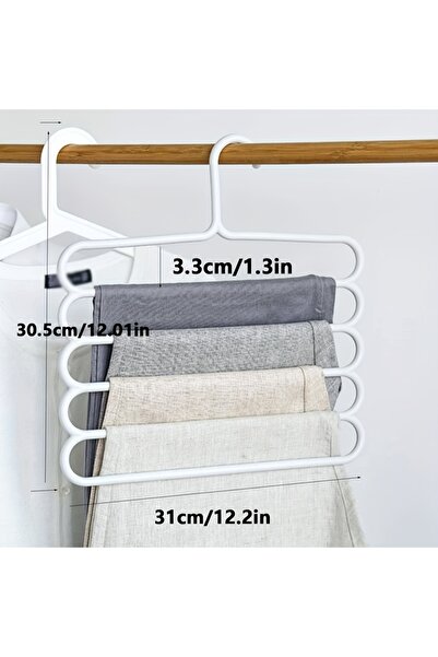 iron candy 5-Tier Space-Saving Pants Hanger White Non-Slip Closet Organizer 3...