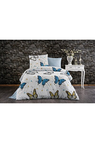 UYGURİYE طقم غطاء لحاف فردي، غطاء لحاف 70% قطن بنمط زهور + ملاءة مرنة + غطاء ...