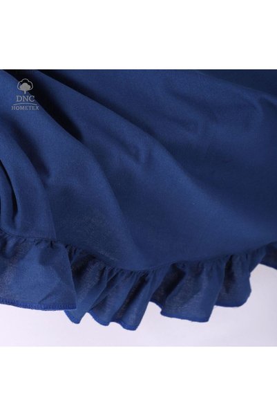 DNC home tekstil Premium Keten Lacivert Fırfırlı Masa Örtüsü