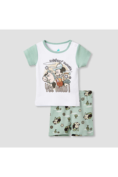 Disney Mickey Mouse Print T-shirt and Shorts Set