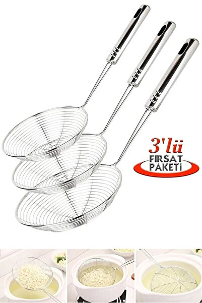 Maridet Çelik Kevgir Patates Sebze Yağ Kızartma Süzgeç Lüx Servis Seti Mutfak...
