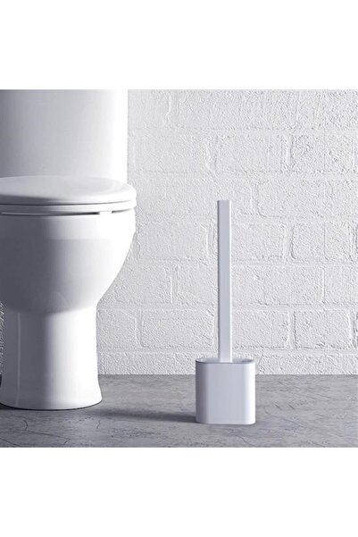 OLLEVRA Βούρτσα τουαλέτας με κάλυμμα που μπορεί να τοποθετηθεί στον τοίχο με μαλακή κεφαλή σιλικόνης