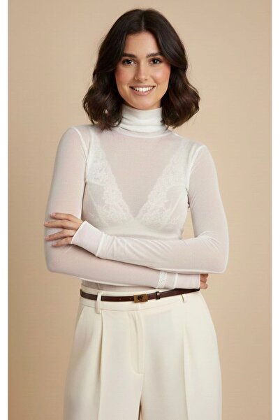 Linich&Co Premium Fishmouth Neck Cotton Transparent Women's Blouse