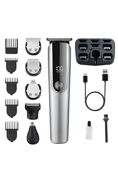 OEM Professional electric hair clipper with ceramic blade, LED display, multiple speeds, USB charging