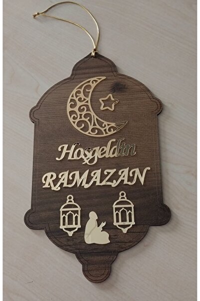 HeiN Hoşgeldin Ramazan Dekoratif Ramazan Süsü Ahşap Kapı Süsü