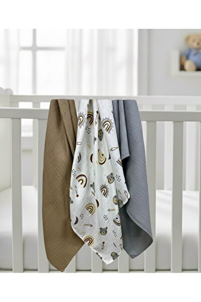 Sahra İpek Muslin Baby Blanket & Muslin Coverlet Set of 3