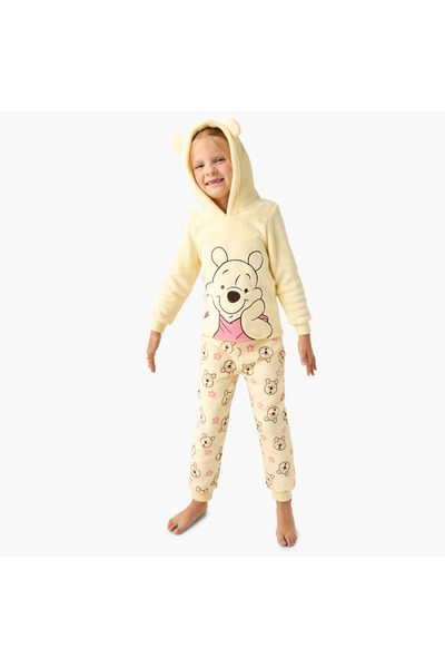 Disney Girls Pyjama Set with Winnie The Pooh Print - Polyester - Long Sleeves...