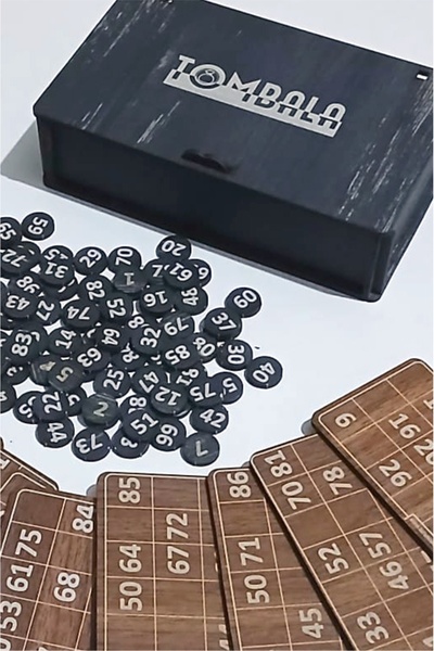 moontime alaçatı Ahşap Tombala Seti Kişiye Özel Yazı ile Nostaljik Aile Oyunu