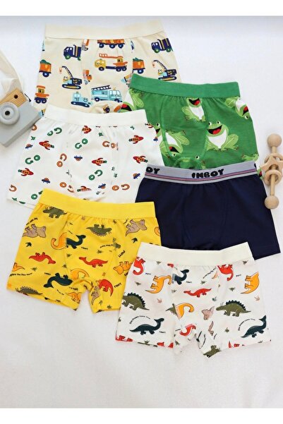 zahider Boy's 100% Cotton Patterned 6-Pack Boxers (6 Pieces)