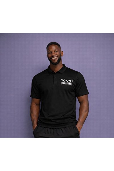 NOFLEN Ανδρικό μπλουζάκι με λαιμόκοψη πόλο με στάμπα Tokyo
