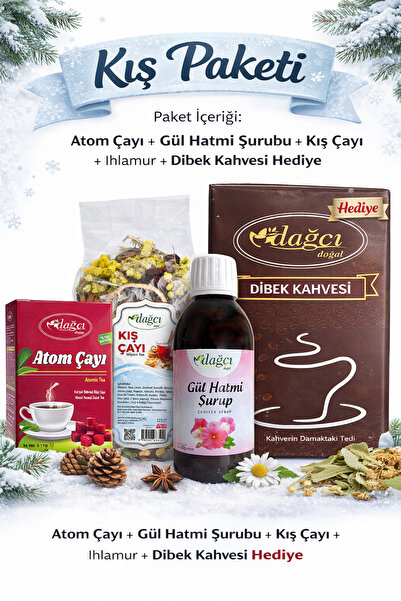 Dağcı Doğal Kış Paketi | Atom Çayı, Gül Hatmi Şurubu, Kış Çayı & Ihlamur – Di...