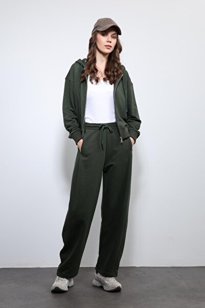 Antioch Dark Khaki Hooded Tracksuit Set