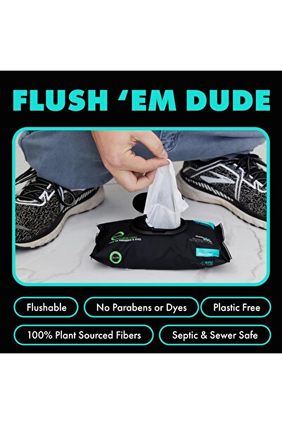 iron candy Flushable Wet Wipes Plant Based Portable Pack 48 Count