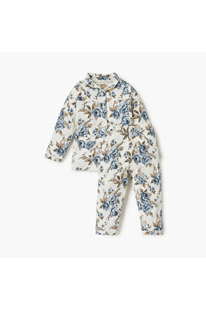 giggles Floral Print Shirt and Pyjama Set